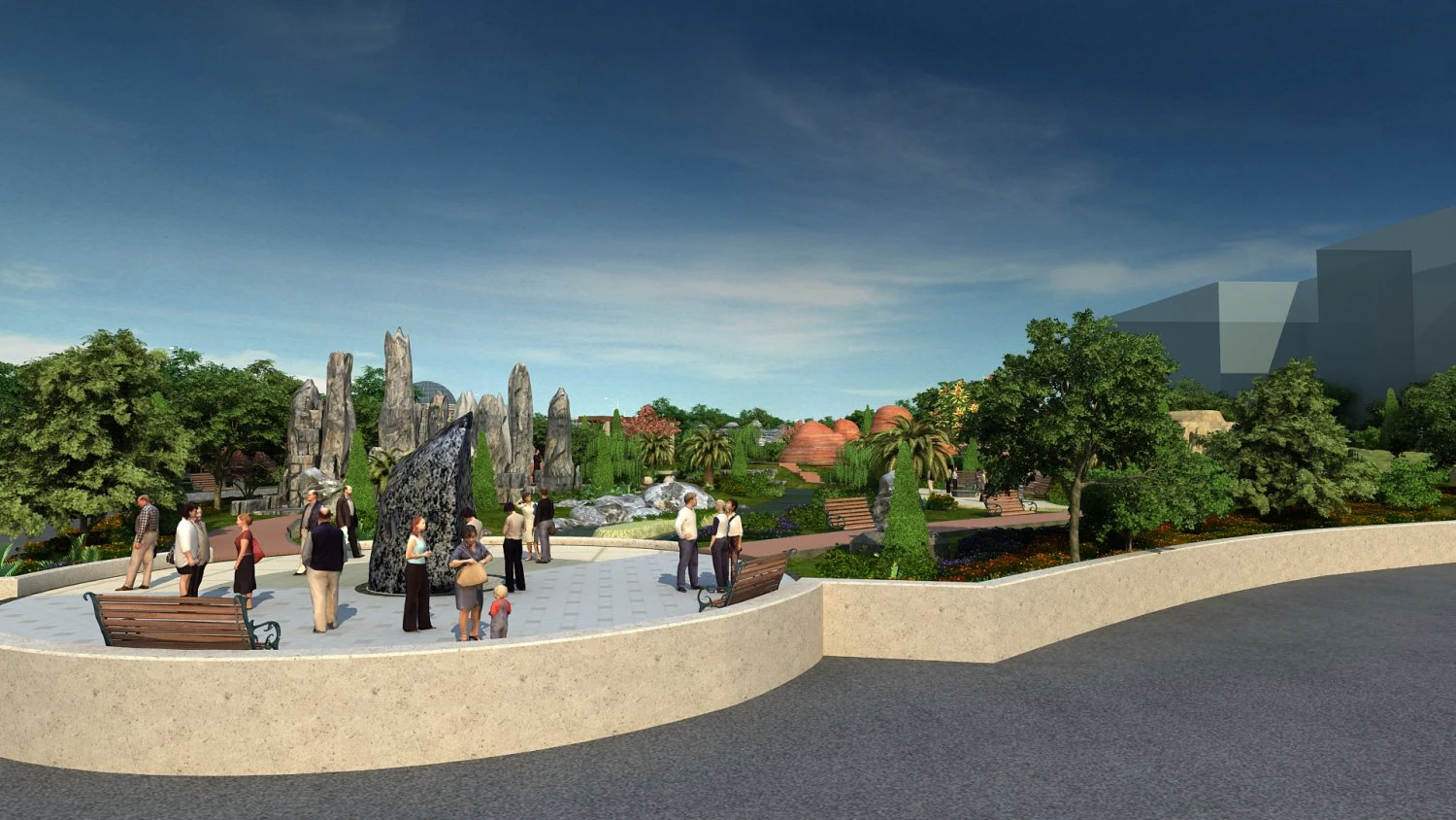 public park 3D Model .c4d .max .obj .3ds .fbx .stl .blend 