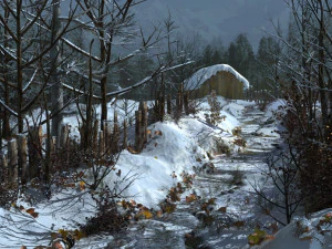 pemandangan salju Model 3D