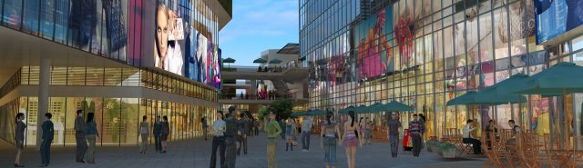 commercial street 3D 모델 .c4d .max .obj .3ds .fbx .stl .blend 