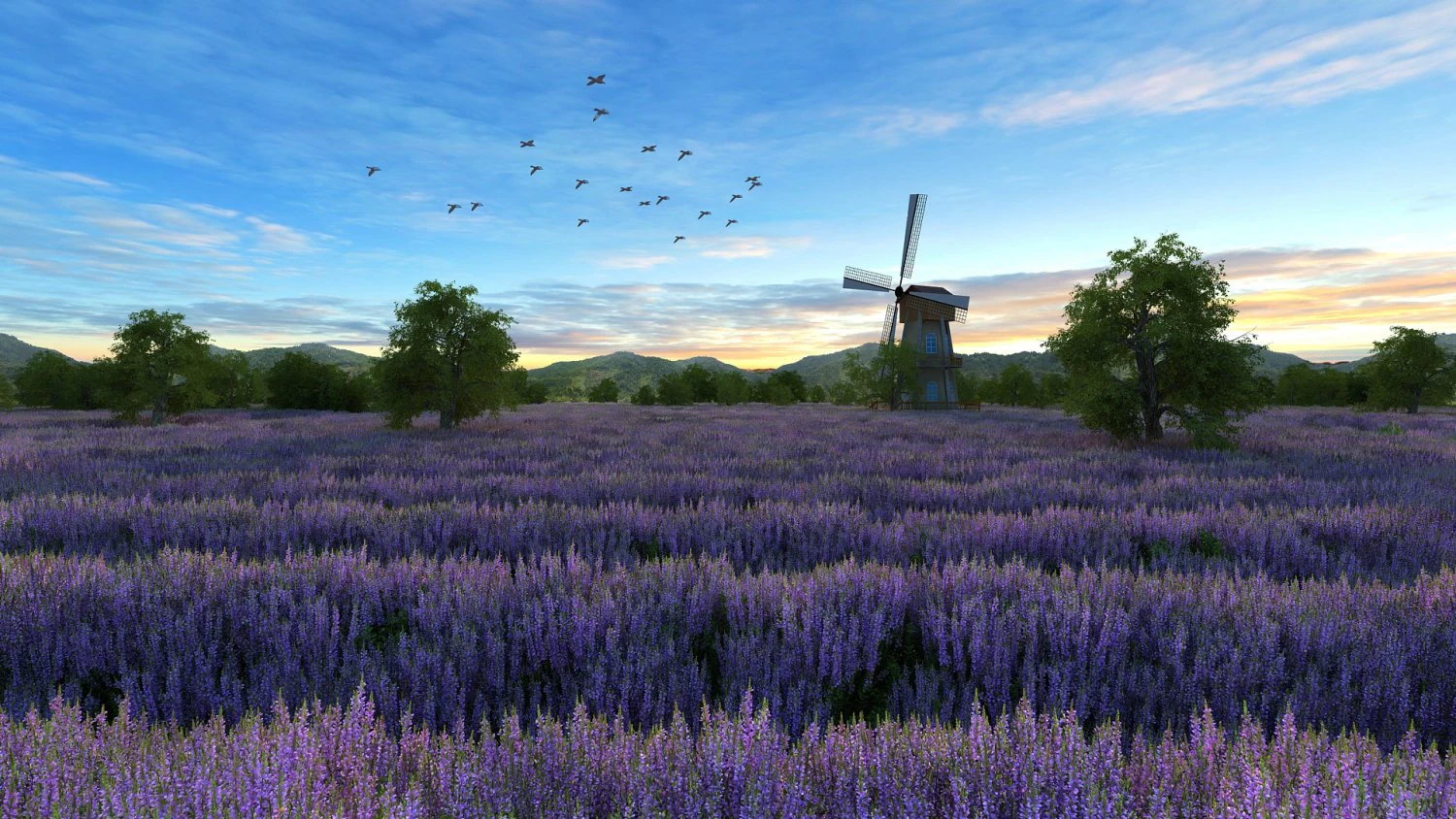 flower field 3D Model .c4d .max .obj .3ds .fbx .stl .blend 