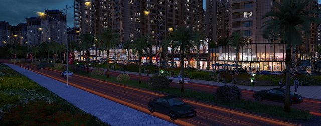 commercial street Model 3D .c4d .max .obj .3ds .fbx .stl .blend 