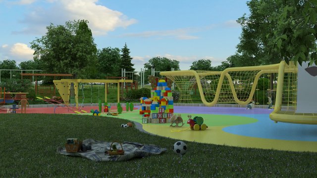 amusement park 3D Модель .c4d .max .obj .3ds .fbx .stl .blend 
