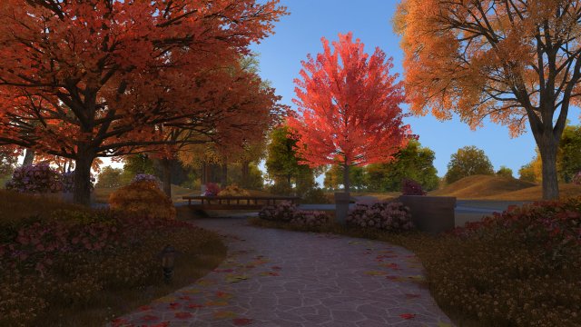 autumn park 3D-Modell .c4d .max .obj .3ds .fbx .stl .blend 