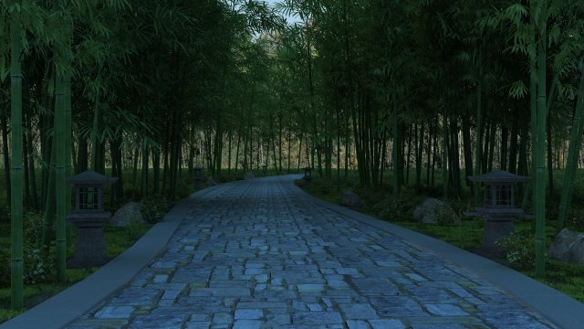 bamboo forest 3D Model .c4d .max .obj .3ds .fbx .stl .blend