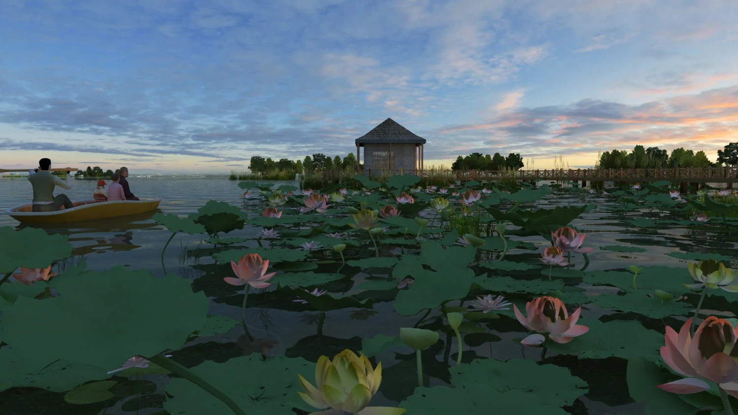 lotus pond 3D Model .c4d .max .obj .3ds .fbx .stl .blend 