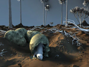 lizard out of its shell 3D Model