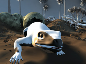 lizard out of its shell Model 3D