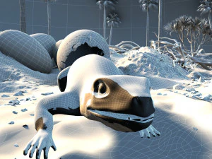 lizard out of its shell 3D Model