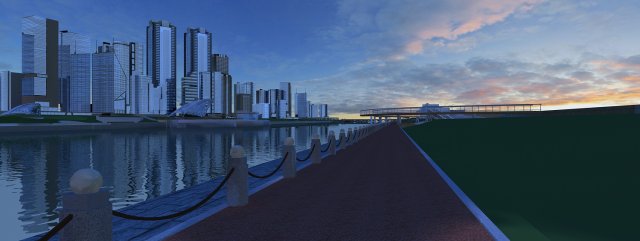 riverside buildings 3D मॉडल .c4d .max .obj .3ds .fbx .stl .blend