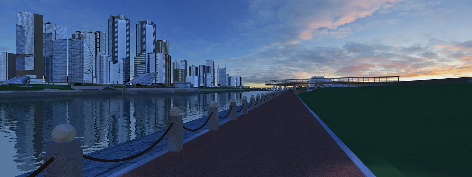 riverside buildings 3D Model .c4d .max .obj .3ds .fbx .stl .blend 