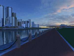 riverside buildings 3D Model