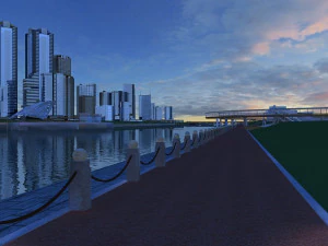 zabudowania nadrzeczne Model 3D