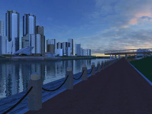 riverside buildings 3D Model