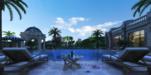 swimming pool 3D 모델 .c4d .max .obj .3ds .fbx .stl .blend 