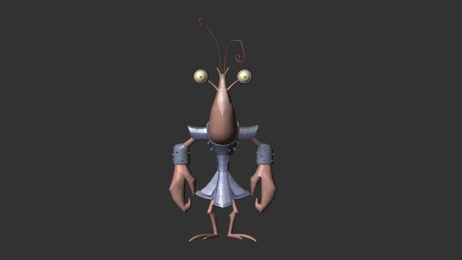 cartoon shrimp soldier 3D Model .c4d .max .obj .3ds .fbx .stl .blend