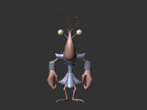 cartoon shrimp soldier Modelo 3D