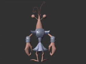 cartoon shrimp soldier 3D Model