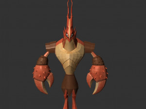 cartoon shrimp soldier 3Dモデル