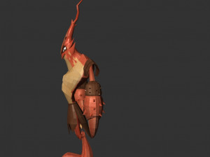 cartoon shrimp soldier Modelo 3D