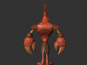 cartoon shrimp soldier Modelo 3D