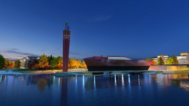 city night view 3D Model .c4d .max .obj .3ds .fbx .stl .blend
