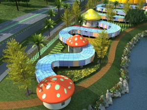 漫画の建物 3Dモデル