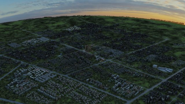 city aerial view 3D 모델 .c4d .max .obj .3ds .fbx .stl .blend