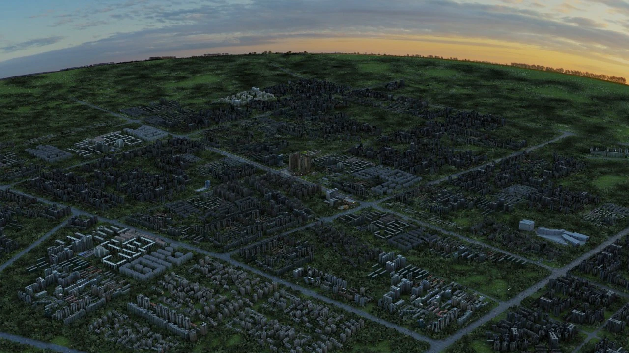 city aerial view 3D Model .c4d .max .obj .3ds .fbx .stl .blend 