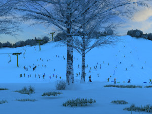 ski facility Modèle 3D