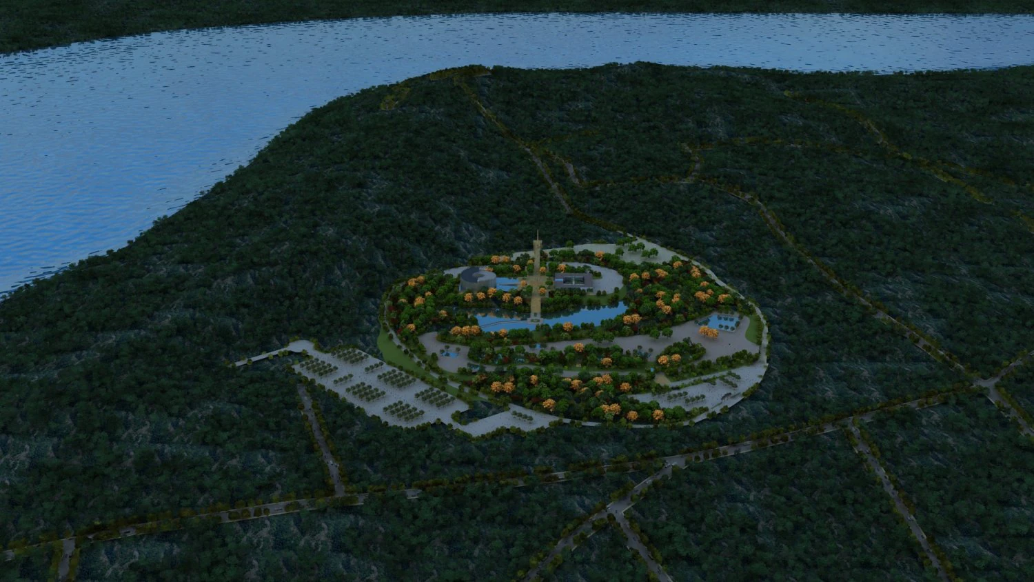 aerial view of architecture 3D Model .c4d .max .obj .3ds .fbx .stl .blend