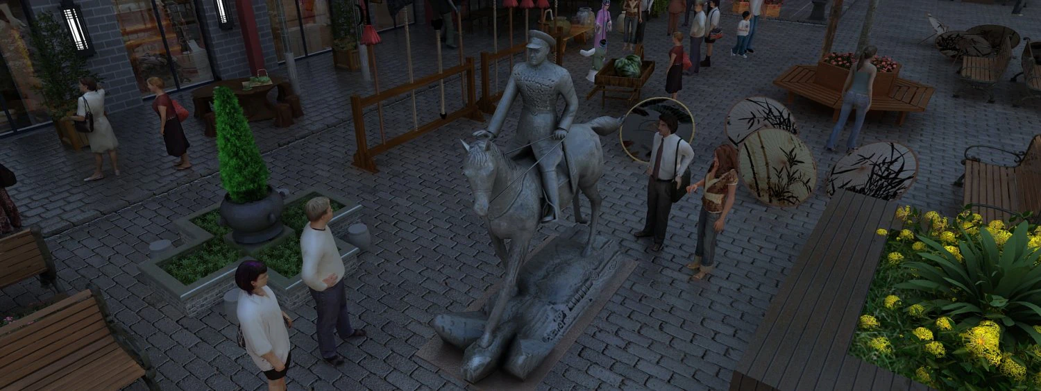 commercial street 3D Model .c4d .max .obj .3ds .fbx .stl .blend 