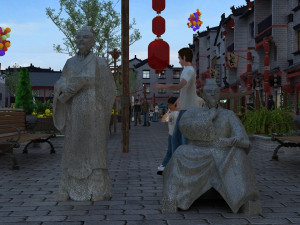 commercial street Modello 3D