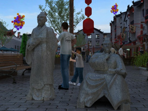 commercial street Modello 3D