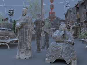 commercial street Modello 3D