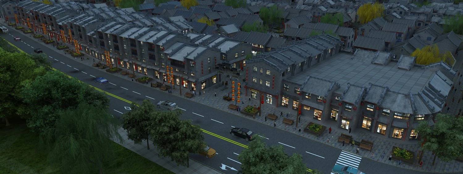 commercial street 3D Model .c4d .max .obj .3ds .fbx .stl .blend