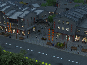 commercial street Modèle 3D