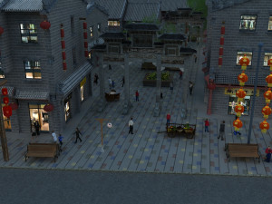 commercial street Modèle 3D