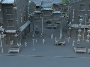 commercial street Modèle 3D