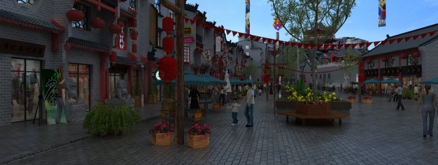 commercial street 3D Model .c4d .max .obj .3ds .fbx .stl .blend 