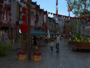 ulica handlowa Model 3D