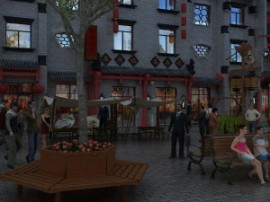 strada commerciale Modello 3D