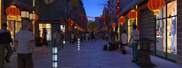 city night view 3D 모델 .c4d .max .obj .3ds .fbx .stl .blend 