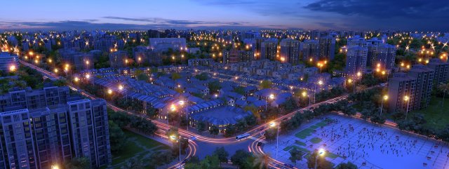 city night view 3Dモデル .c4d .max .obj .3ds .fbx .stl .blend 