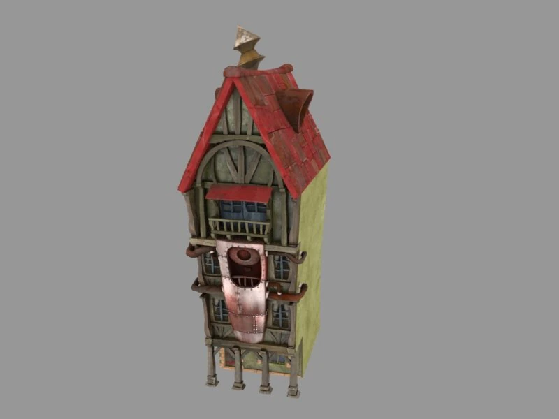 cartoon house 3D Model .c4d .max .obj .3ds .fbx .stl .blend 