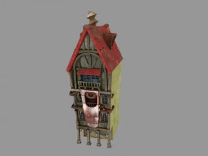 만화 집 3D 모델