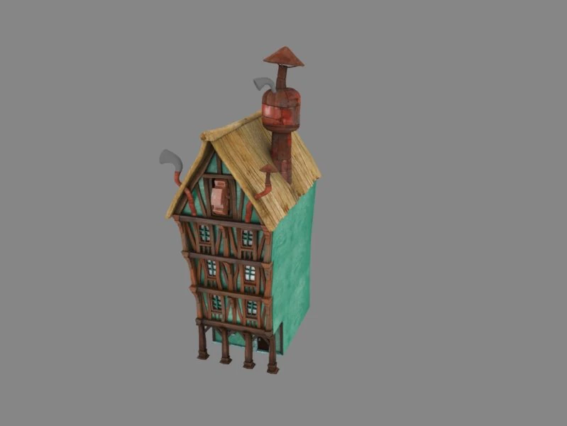 cartoon house 3D Model .c4d .max .obj .3ds .fbx .stl .blend