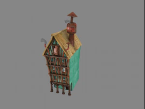 Cartoon-Haus 3D Modell