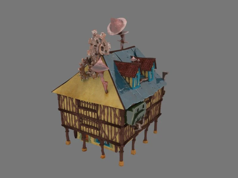 cartoon house 3D Model .c4d .max .obj .3ds .fbx .stl .blend 