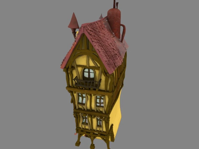 cartoon house 3D Model .c4d .max .obj .3ds .fbx .stl .blend 