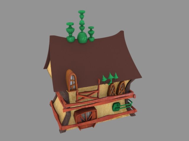 cartoon house 3D 模型 .c4d .max .obj .3ds .fbx .stl .blend 